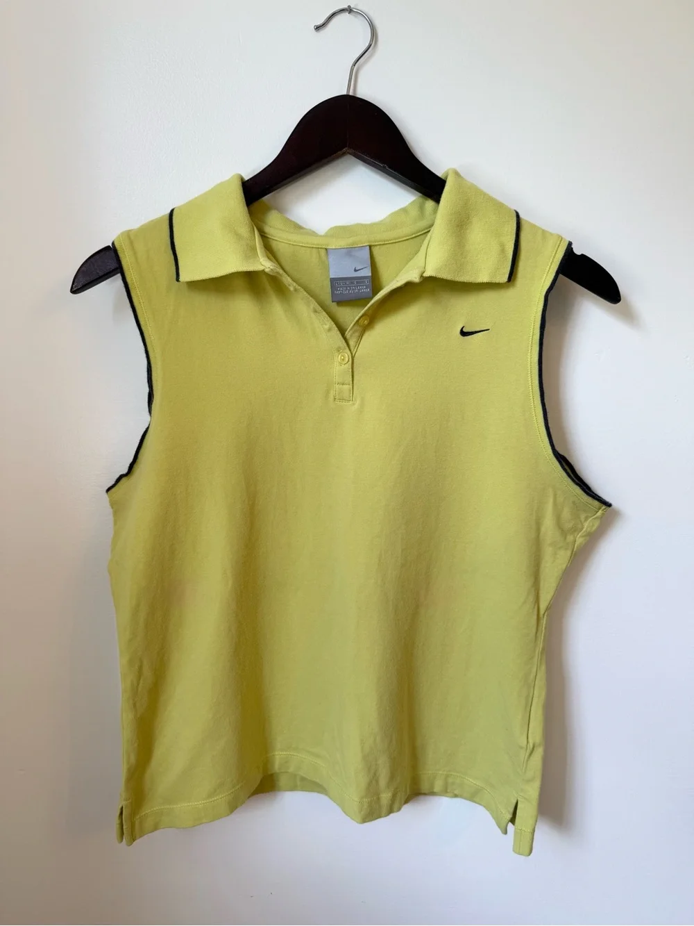 Nike Women’s Sleeveless Polo Top in Chartreuse/Lime Green